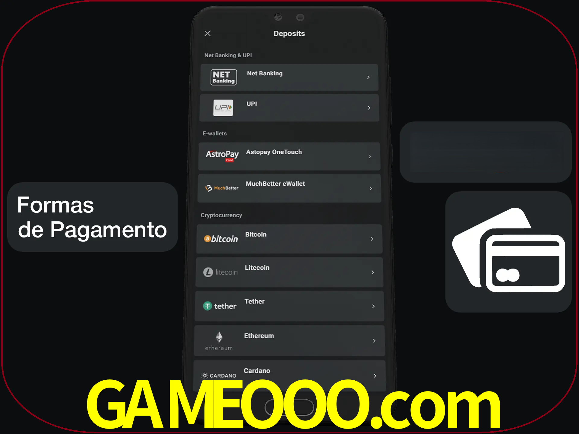 Escolha a forma de pagamento de sua preferência.