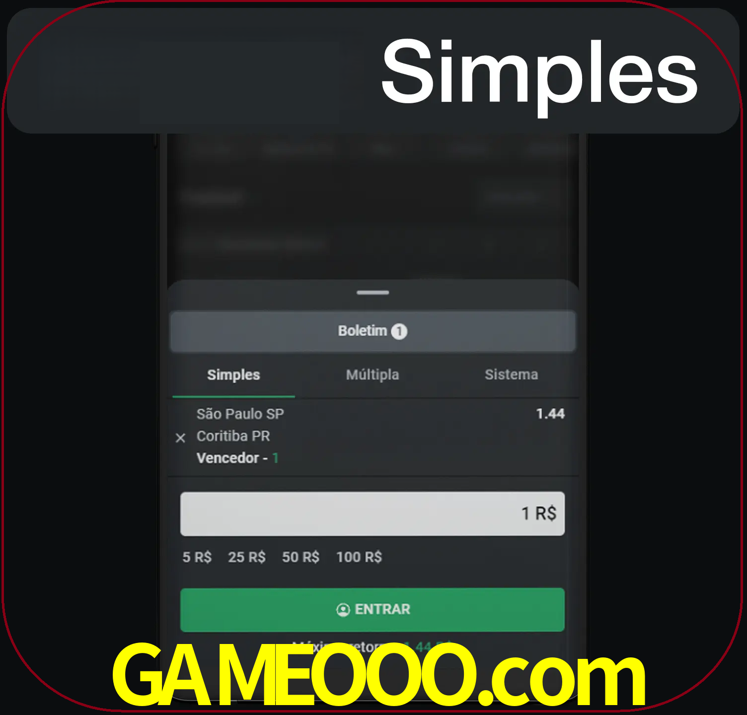 Ganhe seu dinheiro certo com uma única aposta.