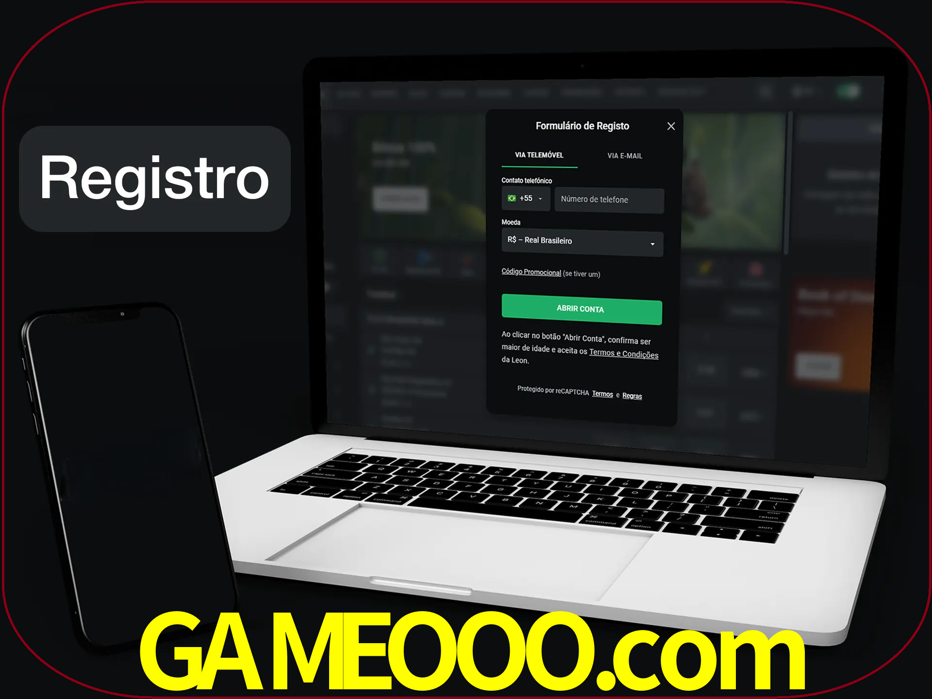 O registro na LeonBet é simples.