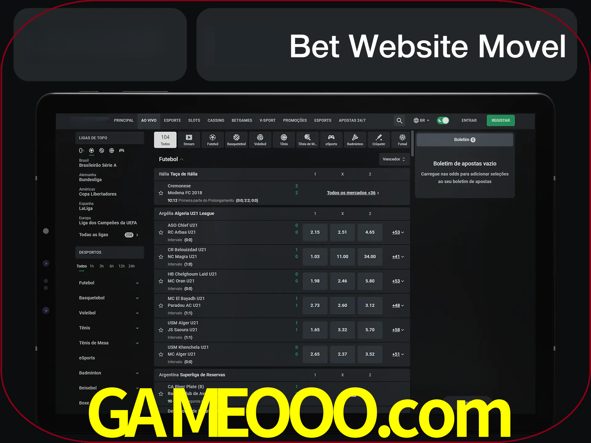 Use nosso website em qualquer dispositivo.