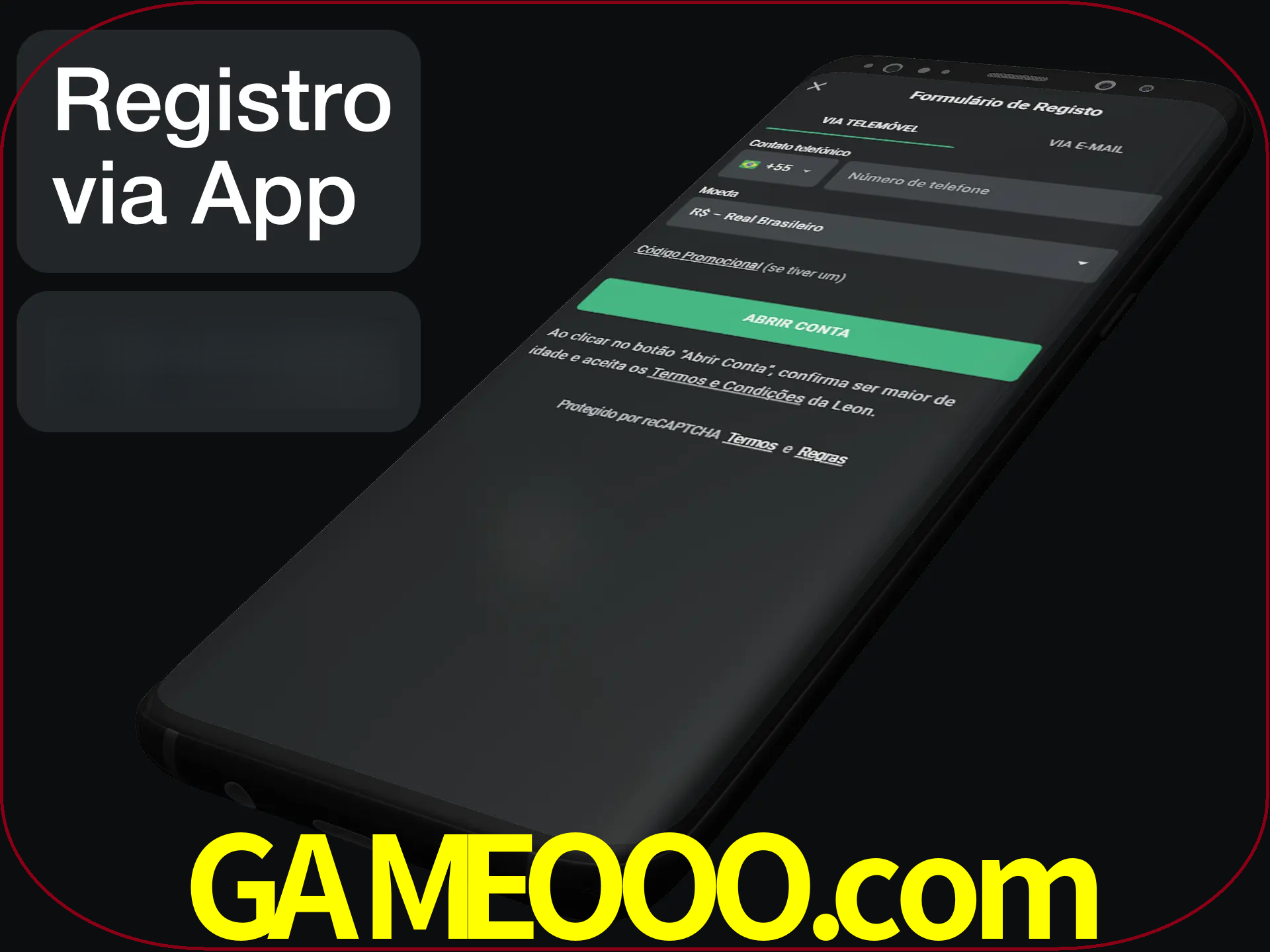 Registre-se quiclly em LeonBet usando o aplicativo.